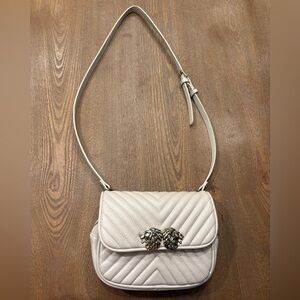Zara Cream Quilted Crossbody with Lion Head Detail